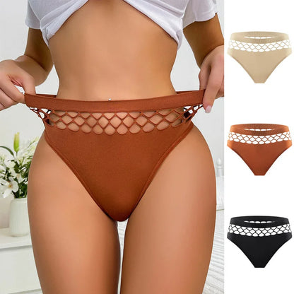 1pcs Mid Waist Thongs Seamless Women's Panties Hottie G-String Lingeries Lady Comfort Hollow-out Briefs Female Shaper Underwears