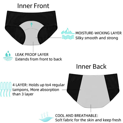 Leakproof Multi-color Fashion Print Women's Pads Absorbent Cotton Period Underwear Four-layer Physiological Pants for Girls