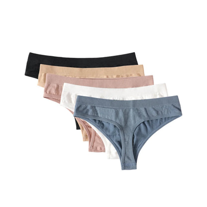 5Pcs/Set Seamless Panties Women Thongs Low Rise G-String Sport Underwear Female Underpants Lingerie Sexy Bottoms M-XL