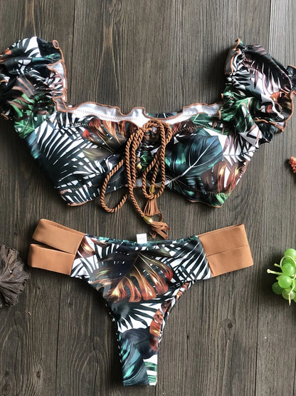 RUOTONGSEPT New Push Up 2024 Bikini Set Women Swimsuit Ruffle Biquini Swimwear Sexy Brazilian Ribbed Beachwear Bathing Suit