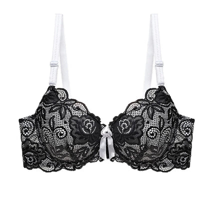 BCHRAYIUP Women's Sexy Lace Underwire Bra Lightly Padded Plunge Push up Cup Everyday Bra 34 36 38 40 42 44 A B C