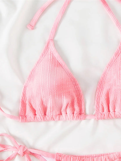 Sexy Mini Micro Thong Halter Strappy Bikini Female Swimsuit Women Swimwear Two-pieces Bikini set Bather Bathing Suit Swim K5401