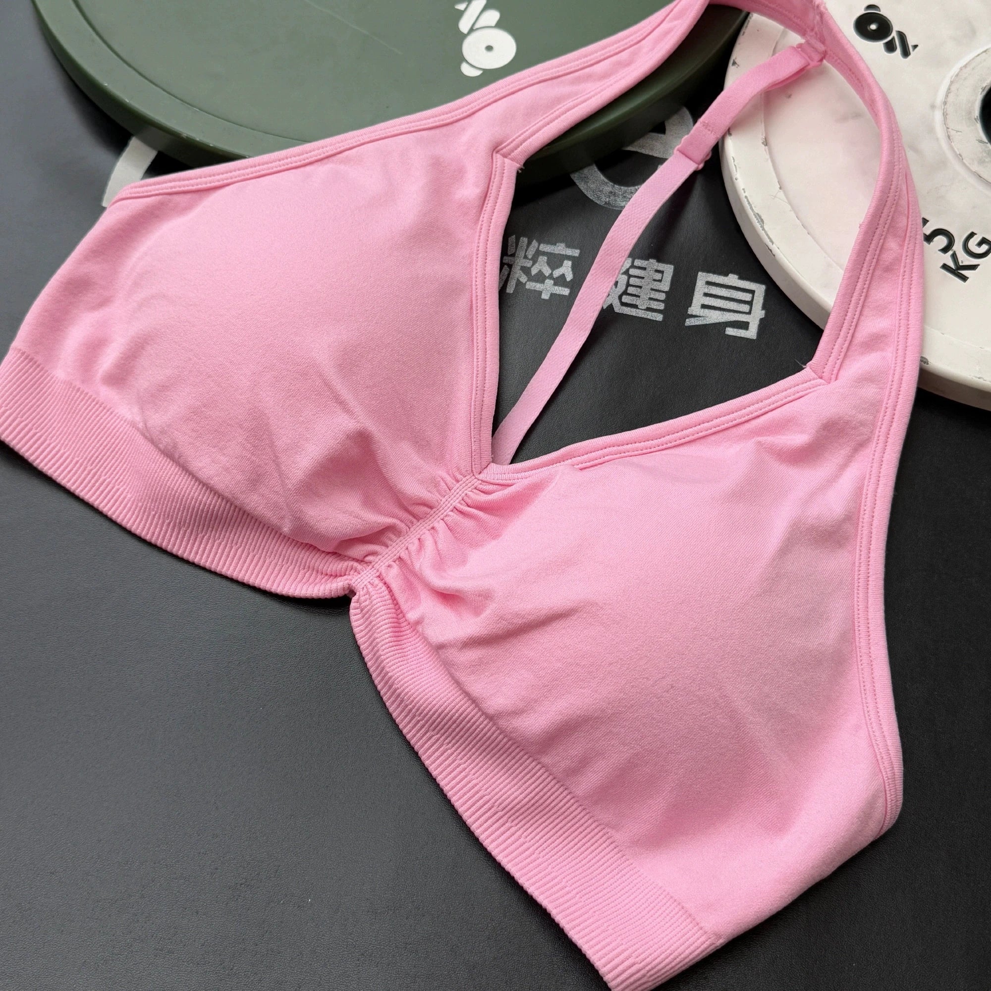 Adjustable High-Impact Yoga T-Back Sports Bra - Halter Neck, Backless, Quick-Dry, Shockproof Gym Tank Top
