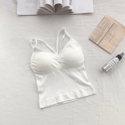 Crop Top Women Sexy Sleeveless Tops Fashion Female Underwear Lady's Camisole Girl Basic T-shirt Vest Lingerie Bras Tube Tops Hot