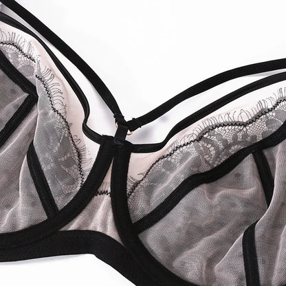 Womens Lace Sheer Minimizer Bra Full Coverage Non Padded Underwire Female Breathable Plus Size Lingerie 34 36 38 40 42 C D DD E