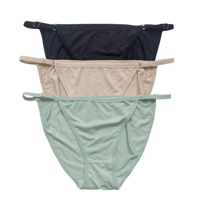3Pcs/Set Ice Silk Panties Women Low Rise Briefs Brazilian Panties Solid Color Underwear Female Underpants Sexy Lingerie S-XL