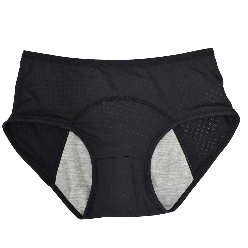 1pc Women's Leak Proof Menstrual Panties – Mid Waist Ice Silk Plus Size Waterproof Period Underwear Sexy Physiological Briefs