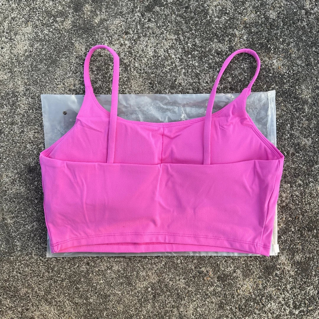 Solid Color Women Fitness Sports Bra Top Gym Yoga triangle backless Athletic Back Cutout Cross Tight Workout Soft With Chest Pad