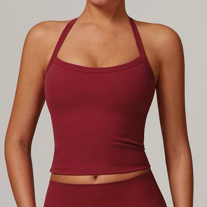Women's Yoga Sports Fitness Vest, Pilates Running Bra, Thin Belt, Professional Training Underwear, Chest Mat, Fitness Gear