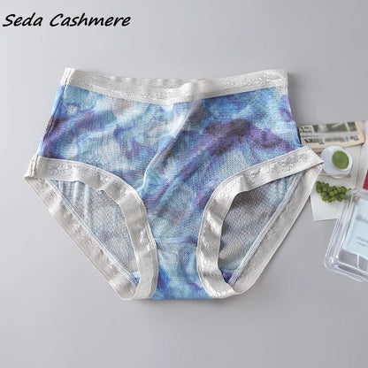 High-grade 100% mesh silk women's briefs Summer Autumn Double bottom breathable,  mulberry silk underwear