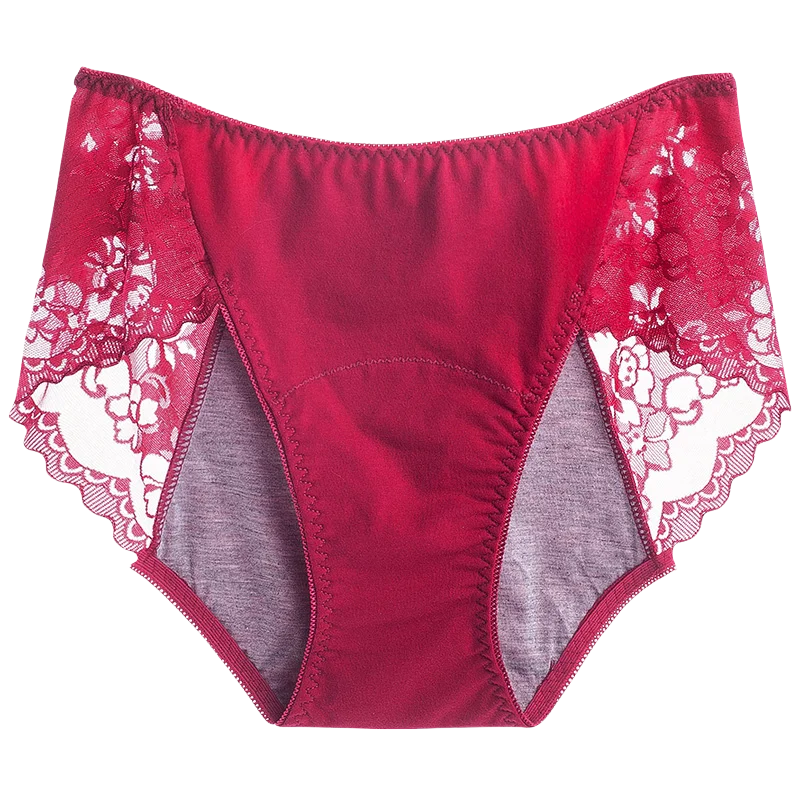 Women's Leak Proof Menstrual Panties lace Breathable SexysWaterproof Mid Waist Physiological Period Seamless  Underwear