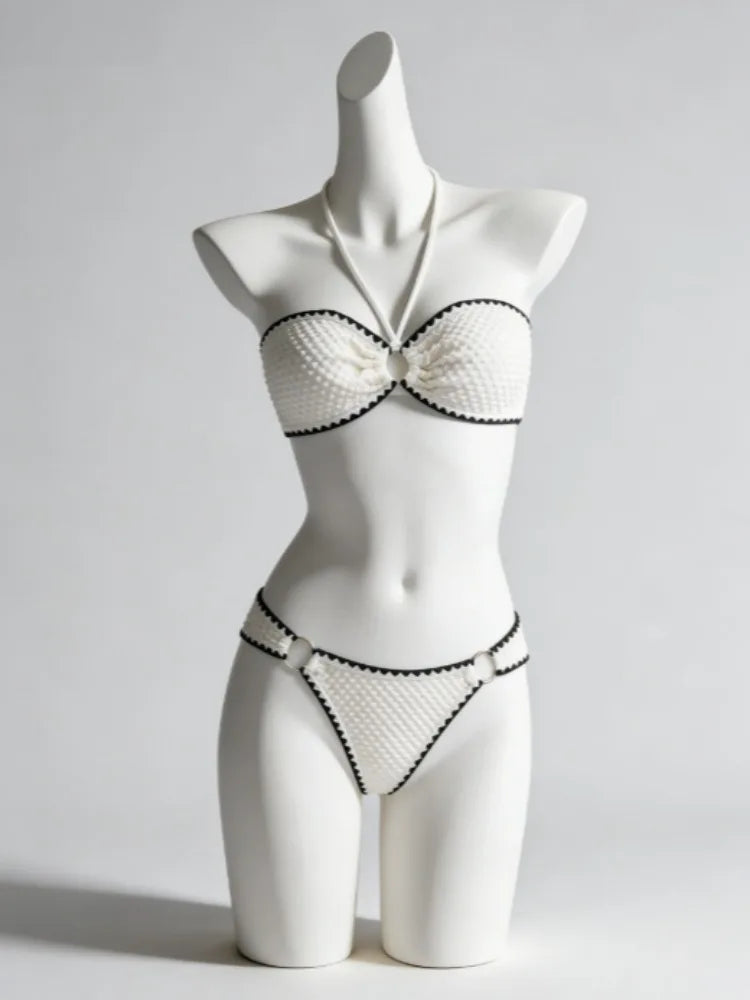 Sexy Trendy Ladies High Waisted Bikini Set Tummy Control Swimwear Breathable Quick Dry Stylish Beachwear Pool Party Outfit 2026