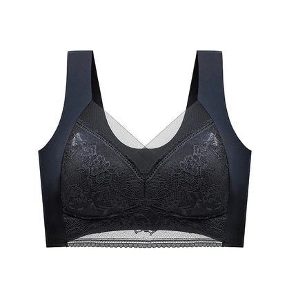 FallSweet Seamless Ice Silk Push Up Bra for Women Wireless Lace Bralette Plus Size Brassiere Summer Comfort Underwear Lingerie
