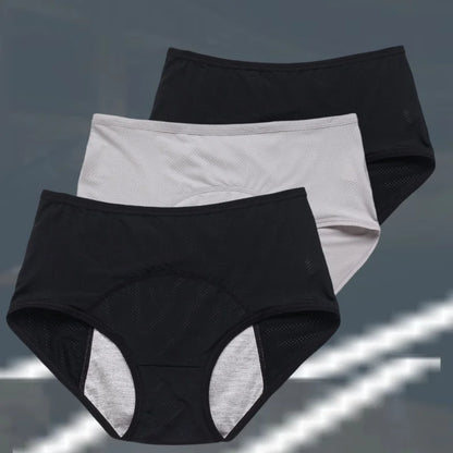 3pcs Women's Physiological Panties L-8XL Leak Proof Menstrual Comfortable Waterproof Plus Size Mid Waist Period Underwear