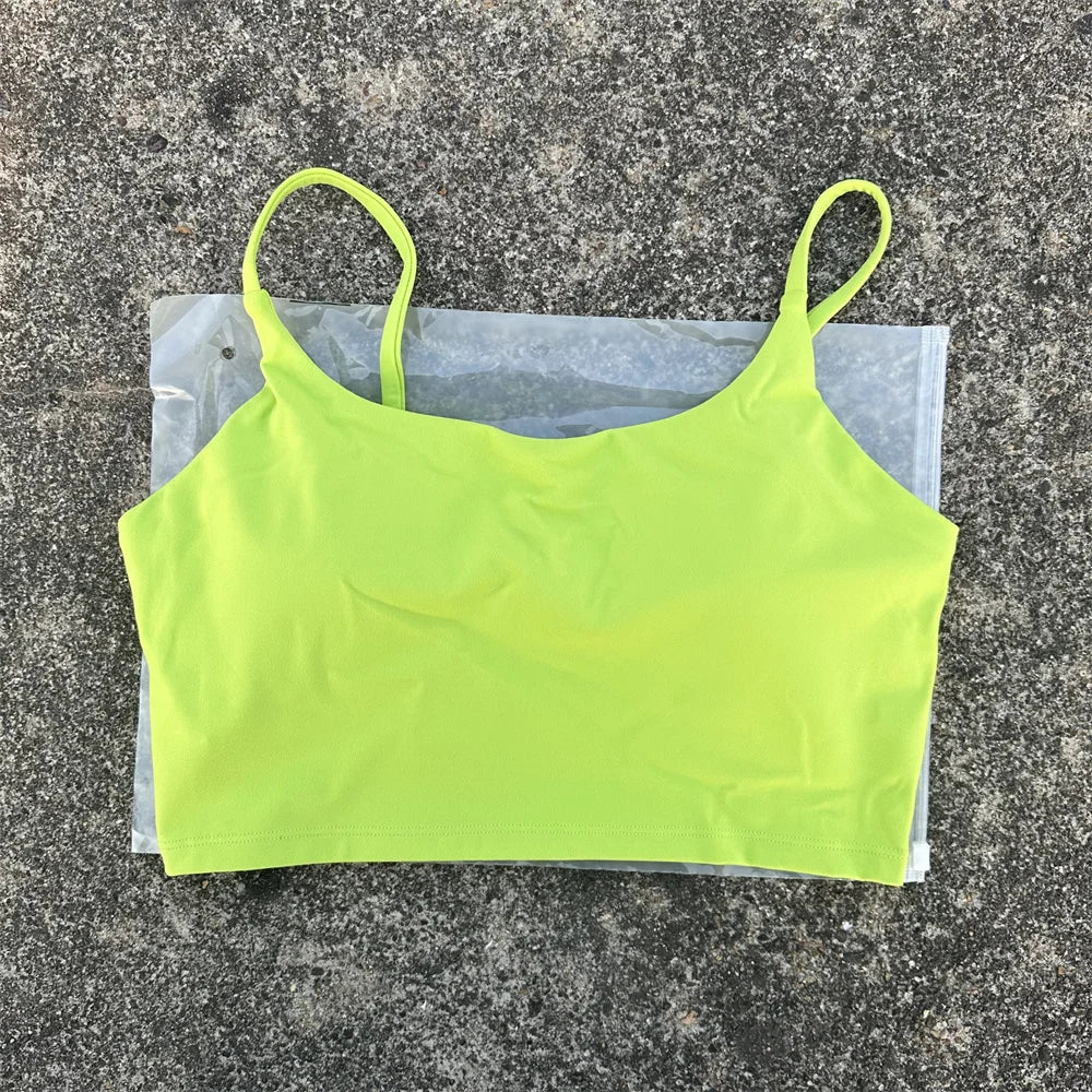 Solid Color Women Fitness Sports Bra Top Gym Yoga triangle backless Athletic Back Cutout Cross Tight Workout Soft With Chest Pad
