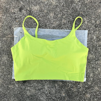 Solid Color Women Fitness Sports Bra Top Gym Yoga triangle backless Athletic Back Cutout Cross Tight Workout Soft With Chest Pad