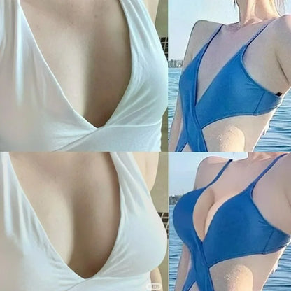 Thicken Chest Push Up Sticky Bra Double Sided Women Swimsuit Bikini Removeable Silicone Self-adhesive Cup Enhancer Chest Pad
