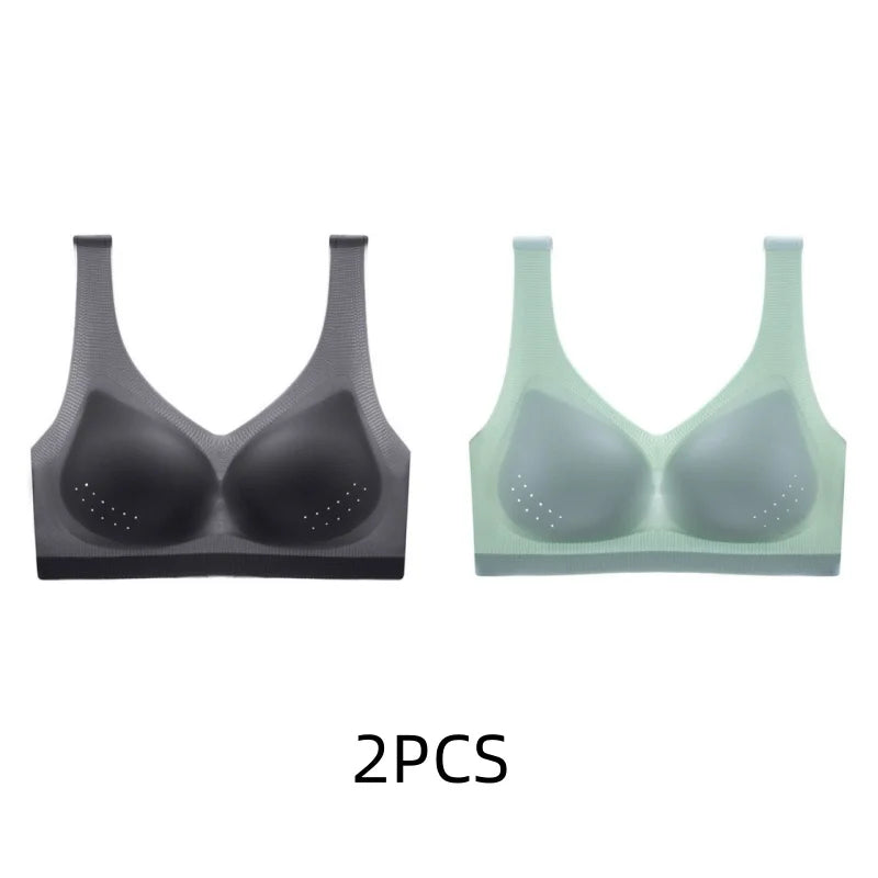 2PCS sexy bra lingerie Plus Size 4XL Seamless Bralette Wire Free Bras For Women Underwear Lingerie Sleep Brassiere Breathable