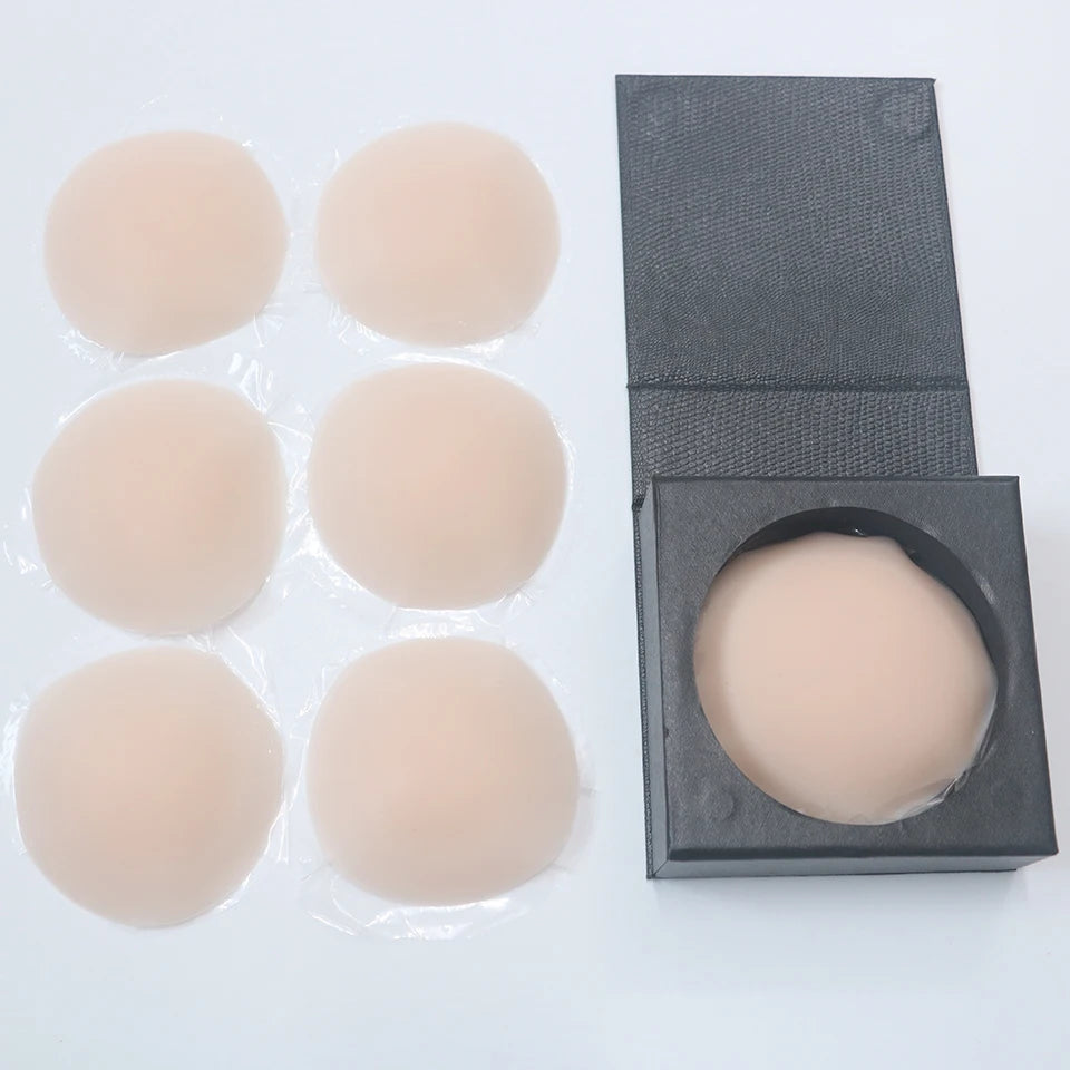3 Pairs Reusable Nipple Covers Silicone Nipple Pasties For Women Adhesive Breast Petals Chest Sticker No Show Sticky Bra