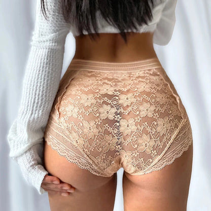 S-5XL Plus Size Erotic Lingerie See through Lace Panties For Women Sexy High Waist Lady Underpants Wrap Buttocks Female Briefs