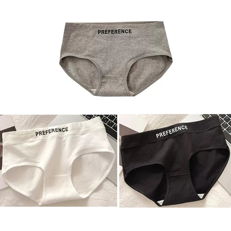 3pcs Women's Seamless Pure Cotton Panties Fashionable Breathable Underwear Female Large Size Sexy Soft Daily Breifs