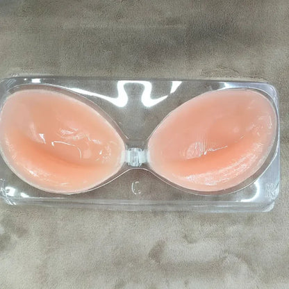 Self Adhesive Push Up Bra for Backless Dresses Invisible Sticky Silicone Bra Waterproof Reusable Thick Gel Cups Front Closure