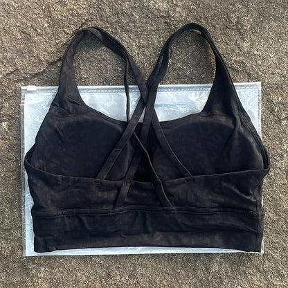 Solid Color Women Cross Back  Bra Fitness Underwear Soft Fitness Sport Bra Top Gym Yoga Athletic Workout With Chest Pad
