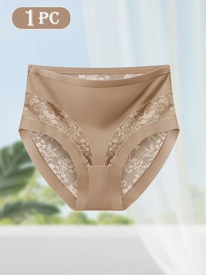 Women’s Lace Panties - Elegant Mesh Patchwork Design, Soft, Breathable, Comfortable for Date Nights & Everyday Wear