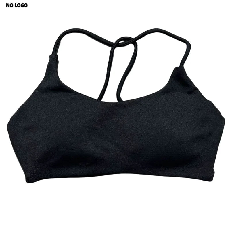 No Logo Twist Back Bra Woman Seamless Yoga Underwear High Support Backless Sports Bra Running Workouts Top Running Gym Bra