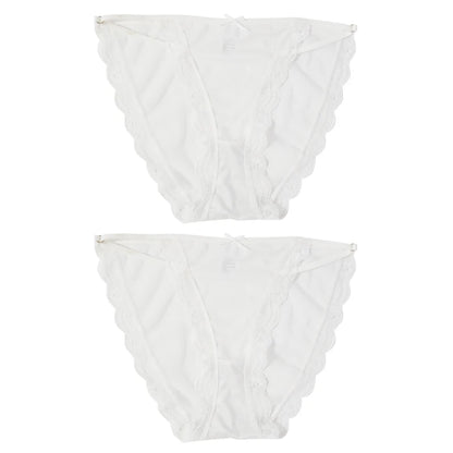 2PCS Mesh Satin Half Pack Panties Women's Ice Silk Low Rise Soft Intimates Breathable Sexy Lace Underpants Light Silky Briefs