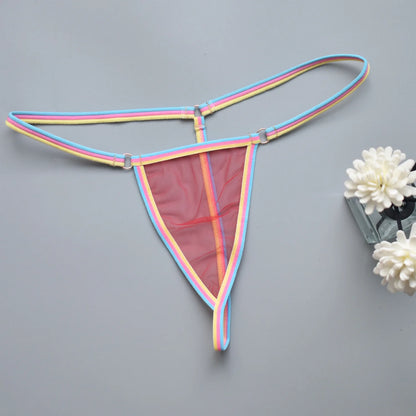 Women's thongs sexy and sexy candy colored super mini bikini couple game tempting women's underwear