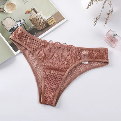 Women Sexy Lace Panties Low-Waist Briefs Thong Female Underwear G String Breathable Lingerie Temptation Embroidery Intimates