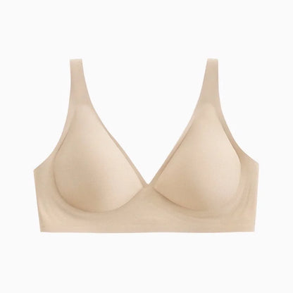 Women's Deep V Bras Wire-free Comfortable Bra Seamless Jelly Shirt T-shirt Gathering Brassiere Low-cut Seamless Underwear