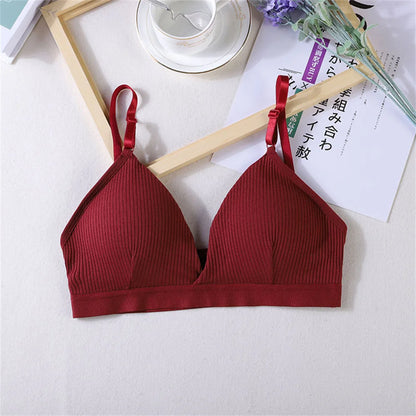 Women's Bras Cotton Brassiere Soft Intimates Solid Color Push Up Bra For Casual Everyday Wear Undergarments