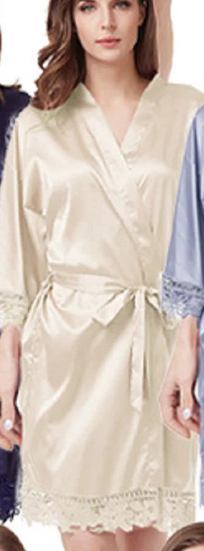 Personalised Bridesmaid Robes Wedding Dressing Gown Bridal Party Satin Lace Bride Gift Bride Robe Bridesmaid Gift