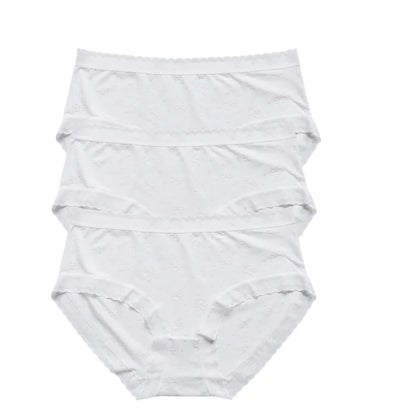 3Pcs/Set Low Rise Briefs Women Ice Silk Panties Breathable Seamless Underwear Solid Color Female Underpants Sexy Lingerie M-XL