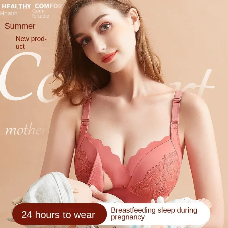 Front Open Nursing Bra Maternity Cotton Breastfeeding Pregnant Women Bralette Wire Free Maternal Underwear Lactation Clothes