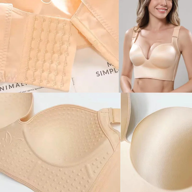 Wireless Push Up Bras for Women Full Coverage Solid Underwear Female Adjustable Plus Size Lingerie 38 40 42 48 50 C D E