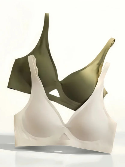 Seamless Bras For Women Push-Up Bra With Pads U-Shape Back Non-wire Brasiere Underwear Breathable V-Neck Sexy Lingerie S-XL