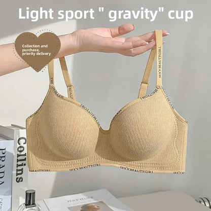 6cm Thickened Push-Up Bra for Small Chest Wireless No Steel Ring Anti-Slip Pads Seamless Invisible Adjustable Straps