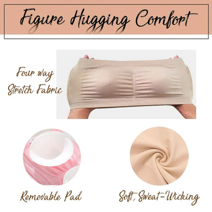 Ladies' Stretch Strapless Bra Fashion Solid Color Invisible Beauty Back Anti-slip Bra Suitable For One-Shoulder Top and Dress