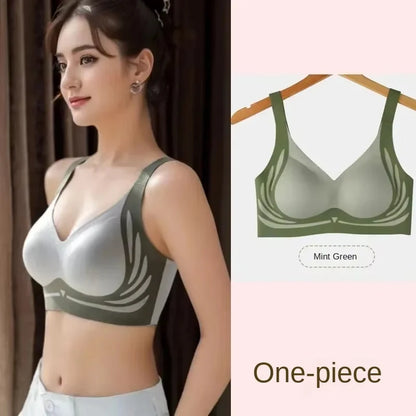 Plus Size Super Gather Push Up Bras Women Soft Support Seamless Underwear Female Full Cup Lift-Up Bras No Steel Sleepwear