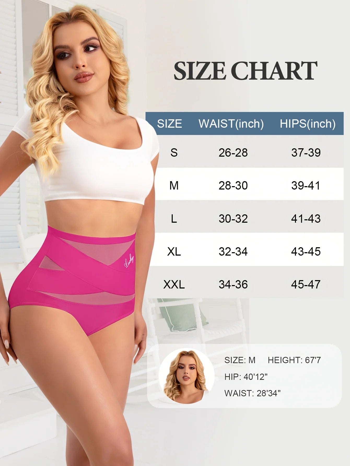 4pcs Multi Color High Waist Fat Women Sexy Panty Underwear Tummy Control Briefs Knickers Women's Panties