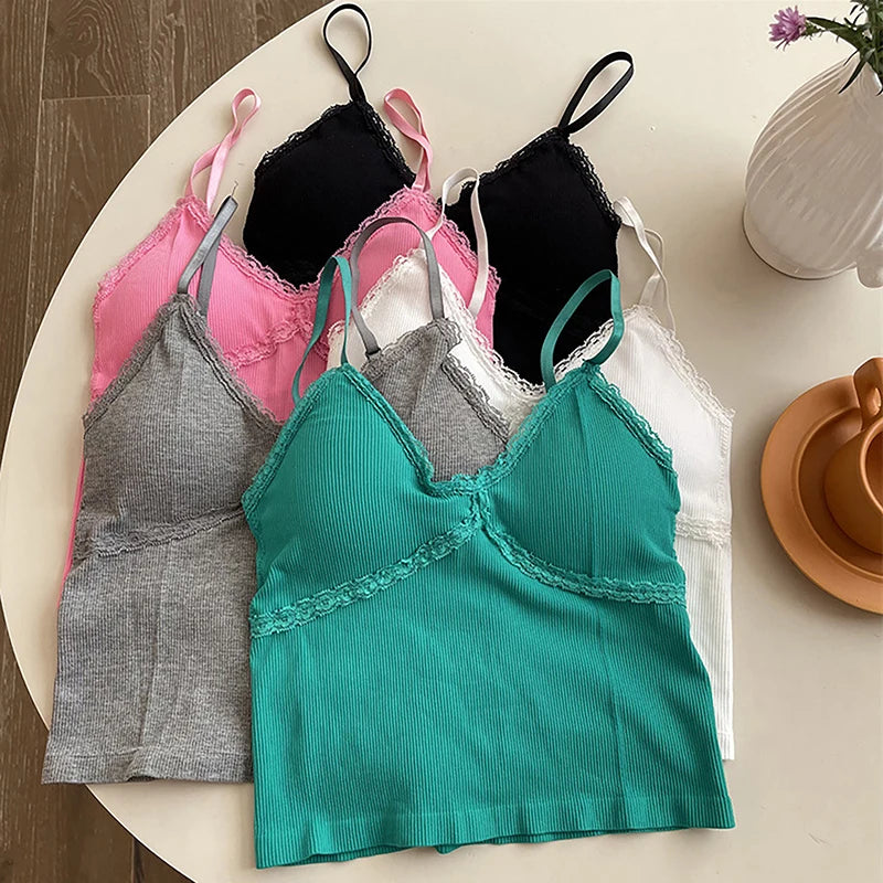 Crop Top Women Sexy Sleeveless Tops Fashion Female Underwear Lady's Camisole Girl Basic T-shirt Vest Lingerie Bras Tube Tops Hot