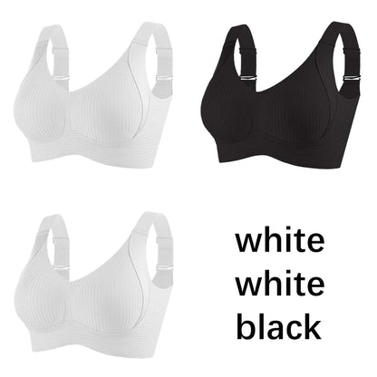 FallSweet 3PCS Seamless Wireless Push Up Bras for Woman Adjustable Comfort Bralette for Full and Petite Busts Wireless Lingerie