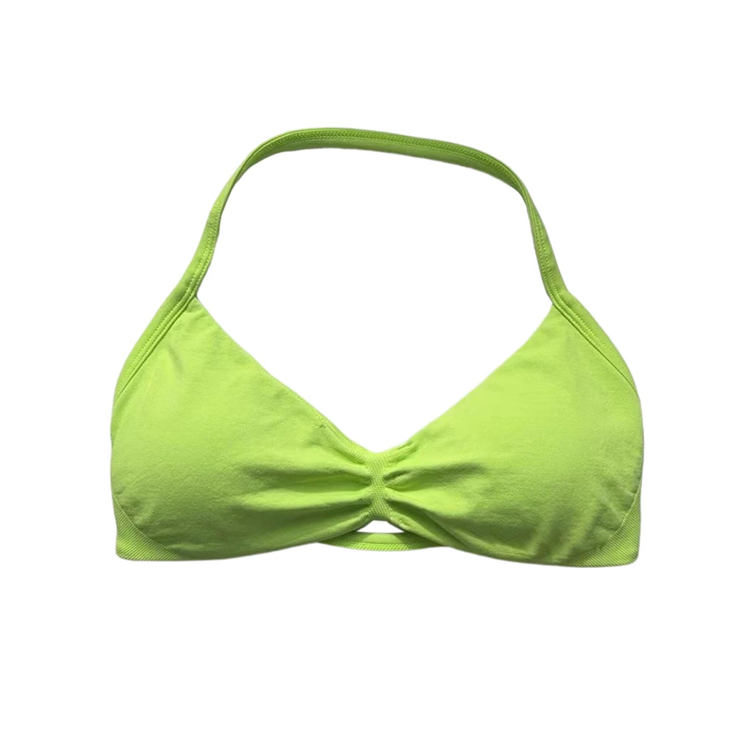 Impact Bra Women's Strappy Backless Halter Sports Bra With Removable Cups Seamless Yoga Gym Workout Activewear Fitness Clothing