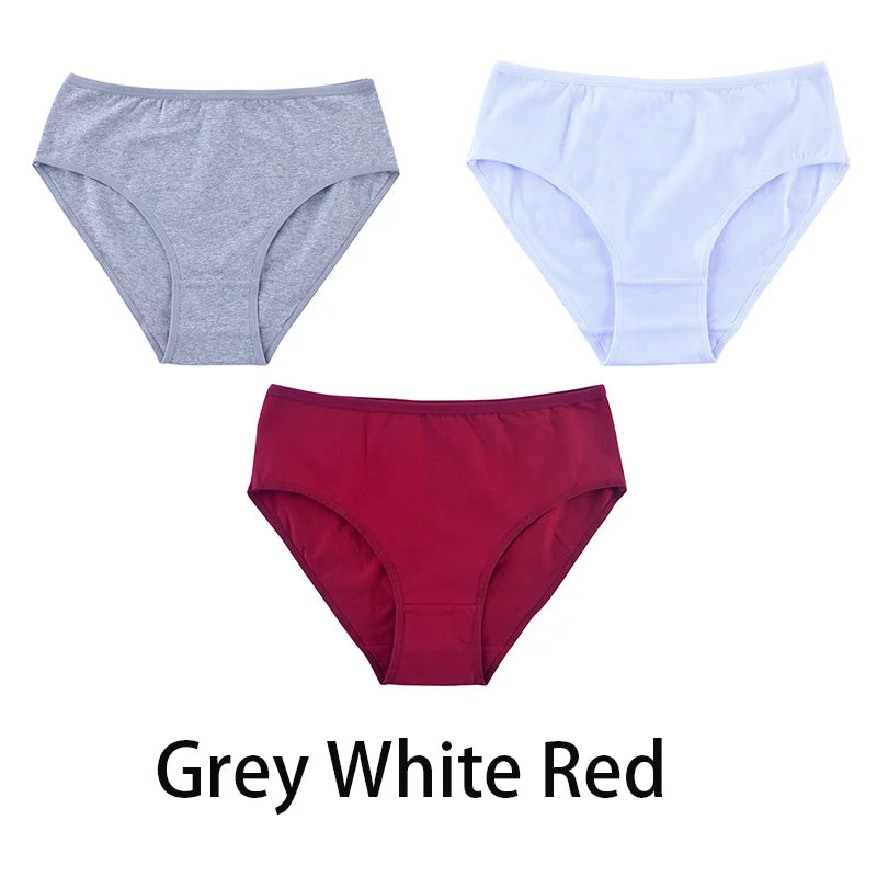 3PCS/Set Women Sexy Seamless Cotton Panties Big Size Underwear Female Underpants Girls 6 Solid Color Soft Briefs Lingerie 8815