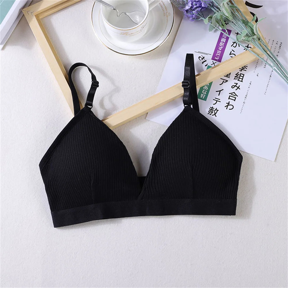 Women's Bras Cotton Brassiere Soft Intimates Solid Color Push Up Bra For Casual Everyday Wear Undergarments