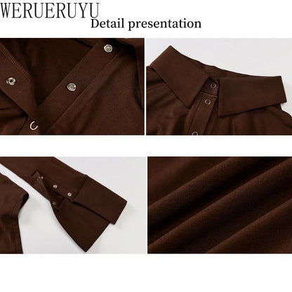 Long Sleeve Bodysuit Women Y2k Clothes Button Lapel Sexy Tops Autumn Winter Fashion Stretch Tight Elegant Body Suits Women 2024