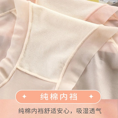 3PCS Women Panties Sexy Lingerie Ice Silk Quick Drying Briefs Female Seamless Underwear Solid Color Underpants Cool Panties